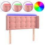 vidaXL Tête de lit à LED Rose 93x16x78/88 cm Velours