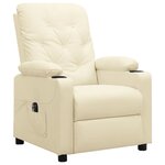 vidaXL Fauteuil inclinable électrique Crème Similicuir