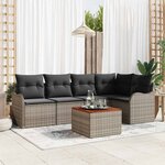 vidaXL Ensemble de canapé de jardin 6 Pièces Gris