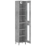 vidaXL Buffet haut Gris béton 34 5x34x180 cm Bois d'ingénierie