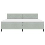 vidaXL Lit à ressort LED avec matelas Gris clair 200 x 200 cm Velours