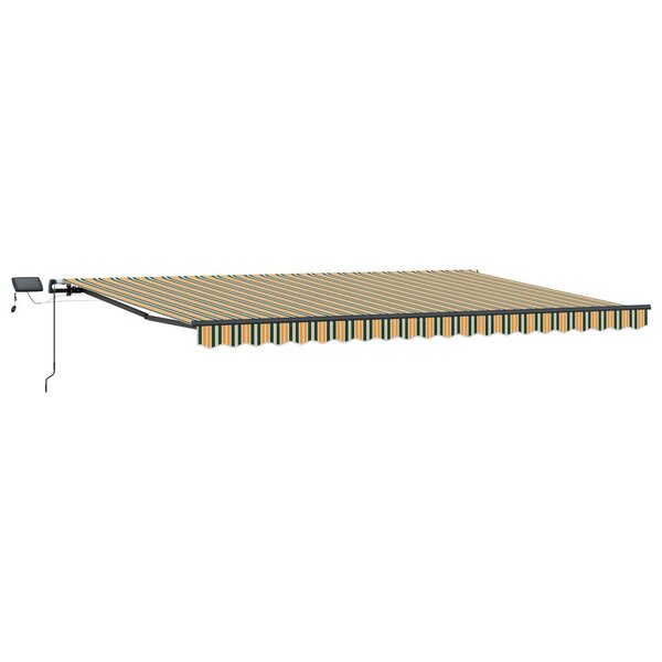 vidaXL Auvent Rétractable Vert et jaune 500 ×300 cm tissu