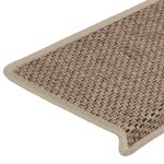 vidaXL Tapis d'escalier autocollants 15 Pièces 65x21x4 cm Sable