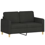 vidaXL Ensemble de canapés 3 Pièces avec coussins noir tissu