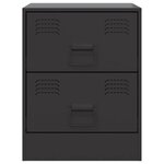 vidaXL Tables de chevet 2 Pièces noir 34 5x39x44 cm acier