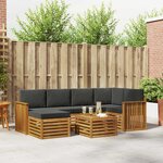 vidaXL Ensemble de canapés d'extérieur 7 pc Naturel et Anthracite