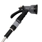 vidaXL Tuyau d'arrosage buse de pulvérisation argenté 0 6" 22 5 m inox