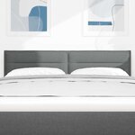 vidaXL Tête de lit avec tête de lit Gris foncé 144 cm Cuir synthétique