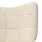 vidaXL Chaise de relaxation avec tabouret Crème Tissu