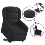 vidaXL Fauteuil inclinable noir tissu