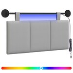 vidaXL Tête de lit suspendue Avec lumière LED Gris nuage Tissu