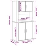 vidaXL Haut meuble chêne artisanal 80 x 33 x 150 cm Bois d'ingénierie