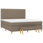 vidaXL Sommier à lattes de lit avec matelas Taupe 180x200 cm Tissu