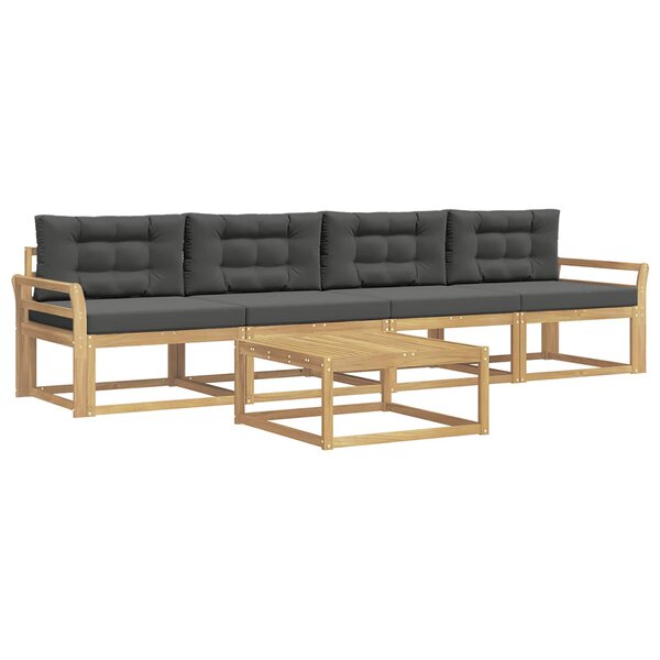 vidaXL Ensemble de canapés d'extérieur 4 pc Blanc et anthracite