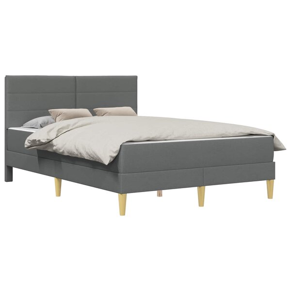 vidaXL Cadre de lit Gris foncé 140 x 190 cm Polyester