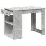 vidaXL Bureau avec tiroir et étagère gris béton bois d'ingénierie