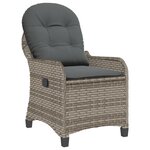vidaXL Fauteuil inclinable en polyrotin gris