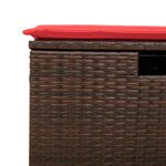 vidaXL Tabouret de jardin avec coussin Marron 55x55x37 cm Résine tressée