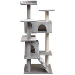 vidaXL Arbre à chat avec griffoirs en sisal 125 cm Gris