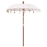 vidaXL Parasol balinais 260 Crème 180-190 cm Coton et bois massif