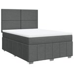 vidaXL Sommier à lattes de lit avec matelas Gris foncé 140x190cm Tissu
