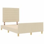 vidaXL Cadre de lit avec tête de lit Crème 140 x 200 cm tissu