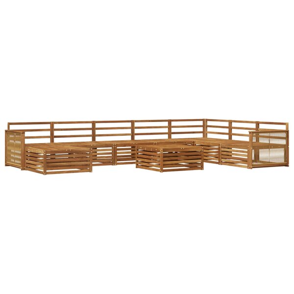 vidaXL Ensemble de canapés d'extérieur 9 Pièces Naturel
