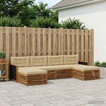vidaXL Ensembles de canapés avec coussin 6 Pièces Bois d'Acacia Massif