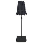 vidaXL Parasol de jardin à double tête avec LED noir 316x145 cm
