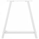 vidaXL Pieds de table à manger en forme de A 2 pièces Blanc 80 x (72-73) cm Acier
