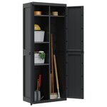 vidaXL Armoire de rangement d'extérieur noir 65x37x165 cm PP