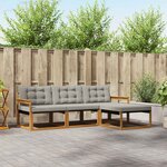vidaXL Ensemble de canapés d'extérieur 4 pc Naturel et gris clair