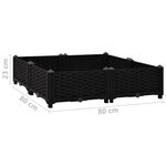vidaXL Lit surélevé 80x80x23 cm Polypropylène