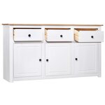 vidaXL Buffet Blanc 135x40x80 cm Pin solide Gamme Panama