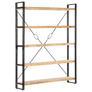 vidaXL Bibliothèque à 5 niveaux 140x30x180 cm Bois de manguier solide