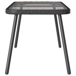 vidaXL Table basse Noir 90 x 45 x 43 cm Rattan en Poly  verre
