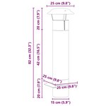 vidaXL Extension de Conduit Argent 25 x 25 x 82 cm Acier inoxydable