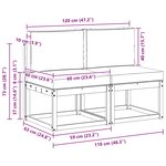 vidaXL 2 Pièce Sofa de milieu extérieur Bois d'Acacia Massif Blanc