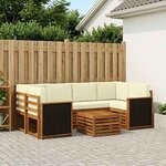 vidaXL Ensemble de canapés d'extérieur 7 pc Naturel et Crème