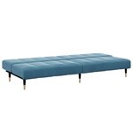 vidaXL Canapé-lit à 2 places avec repose-pied bleu velours