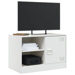 vidaXL Meuble TV blanc 67x39x44 cm acier