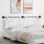 vidaXL Tête de lit suspendue Avec lumière LED Blanc Tissu