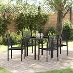 vidaXL Ensemble de salle à manger pour jardin 5 Pièces Noir Rattan PVC