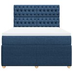vidaXL Sommier à lattes de lit avec matelas Bleu 140x190 cm Tissu