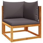 vidaXL Salon de jardin avec coussins 6 Pièces bois d'acacia solide