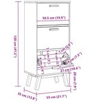vidaXL Armoire à chaussures OLDEN gris et marron bois massif de pin
