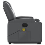vidaXL Fauteuil inclinable de massage électrique gris similicuir