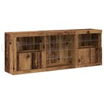 vidaXL Buffet avec lumières LED Bois ancien 181 5x37x67 cm Bois recyclé