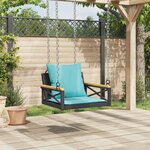 vidaXL Balancelle avec coussins noir 63x62x40 cm résine tressée