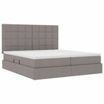 vidaXL Lit de rangement LED avec matelas Taupe 180 x 200 cm Tissu